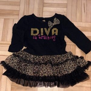 Black and Leopard Print Dress